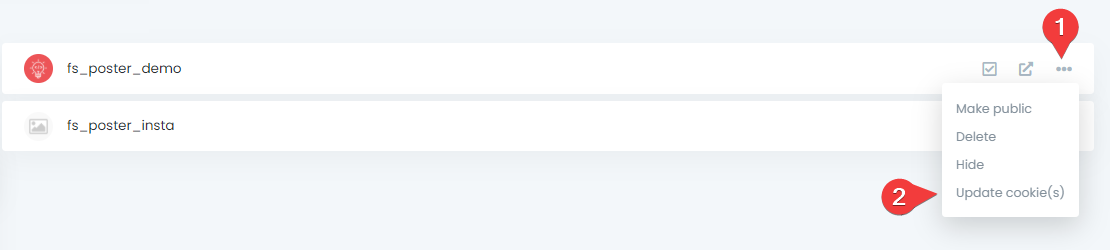 Update account cookies FS Poster plugin